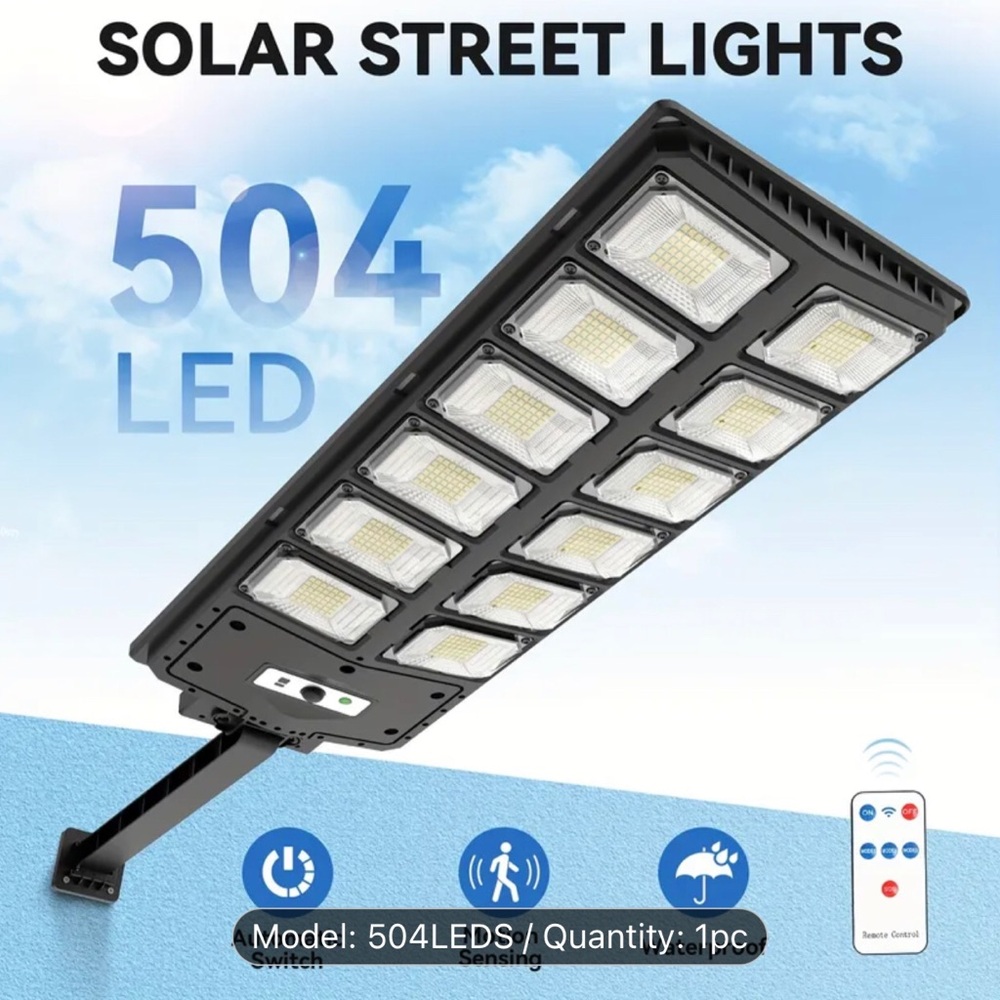 Solar Street Light 504 LED - Black